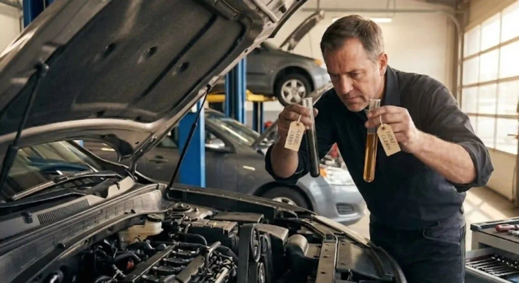 dirty vs clean engine oil comparison