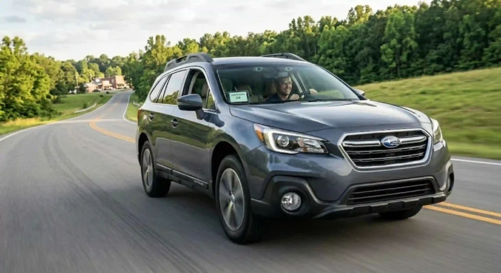 Smooth driving car on road after suspension repair