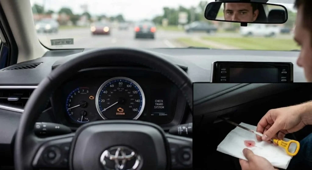 dashboard warning light and transmission fluid inspection