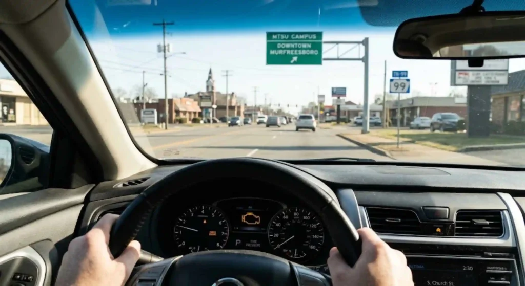 Dashboard showing check engine light in Murfreesboro TN vehicle